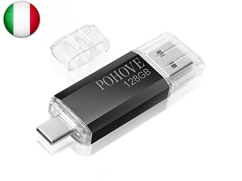 POHOVE Type C Chiavetta USB 128 GB, 2 in 1 Tipo C Pennetta USB 128 Giga USB C